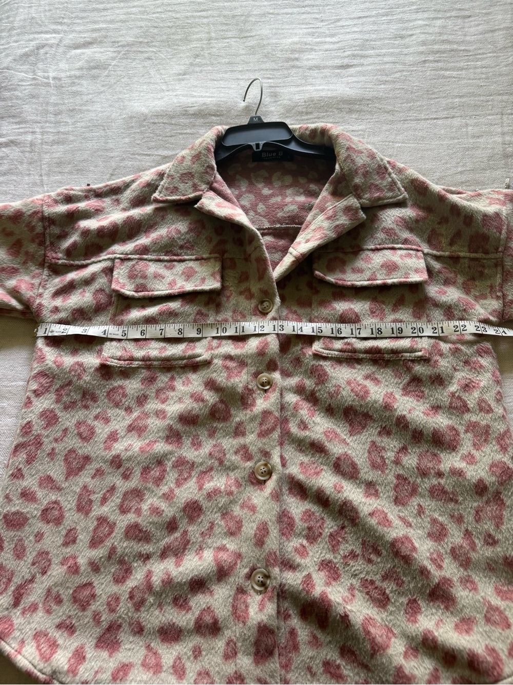 Blue B Pink Leopard Fringe Teddy Jacket - Picture 3 of 4